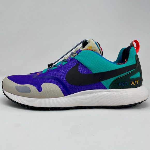 Nike Shoes Mens 11 Purple Teal Air Pegasus A/T Waterproof Hi-Vis Winter 17 Trail - Picture 1 of 12